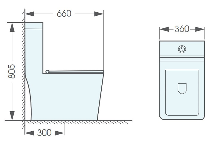 Bồn cầu 1 khối ATMOR AT8869 nắp êm xả nhấn AT8869 - 3