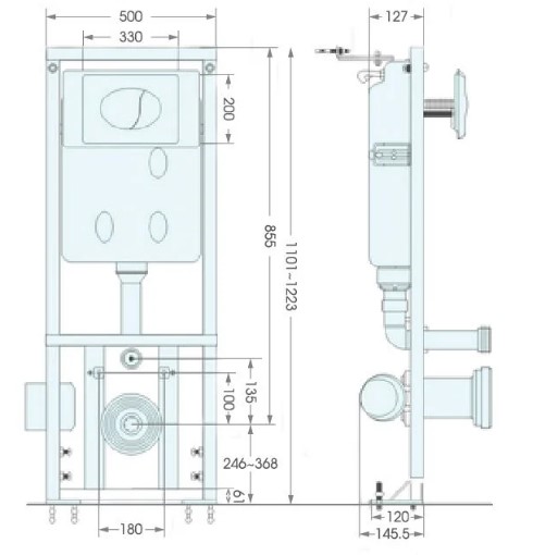 Bộ bồn cầu treo tường ATMOR AT2155W+AT200-G2 AT2155W+AT200-G2 - 5