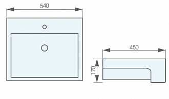 Chậu rửa mặt lavabo bán âm ATMOR AT070 - 6