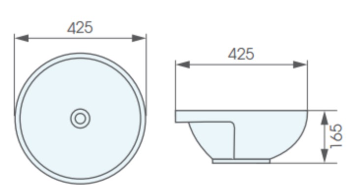 Chậu lavabo bán âm bàn ATMOR AT1363 - 6