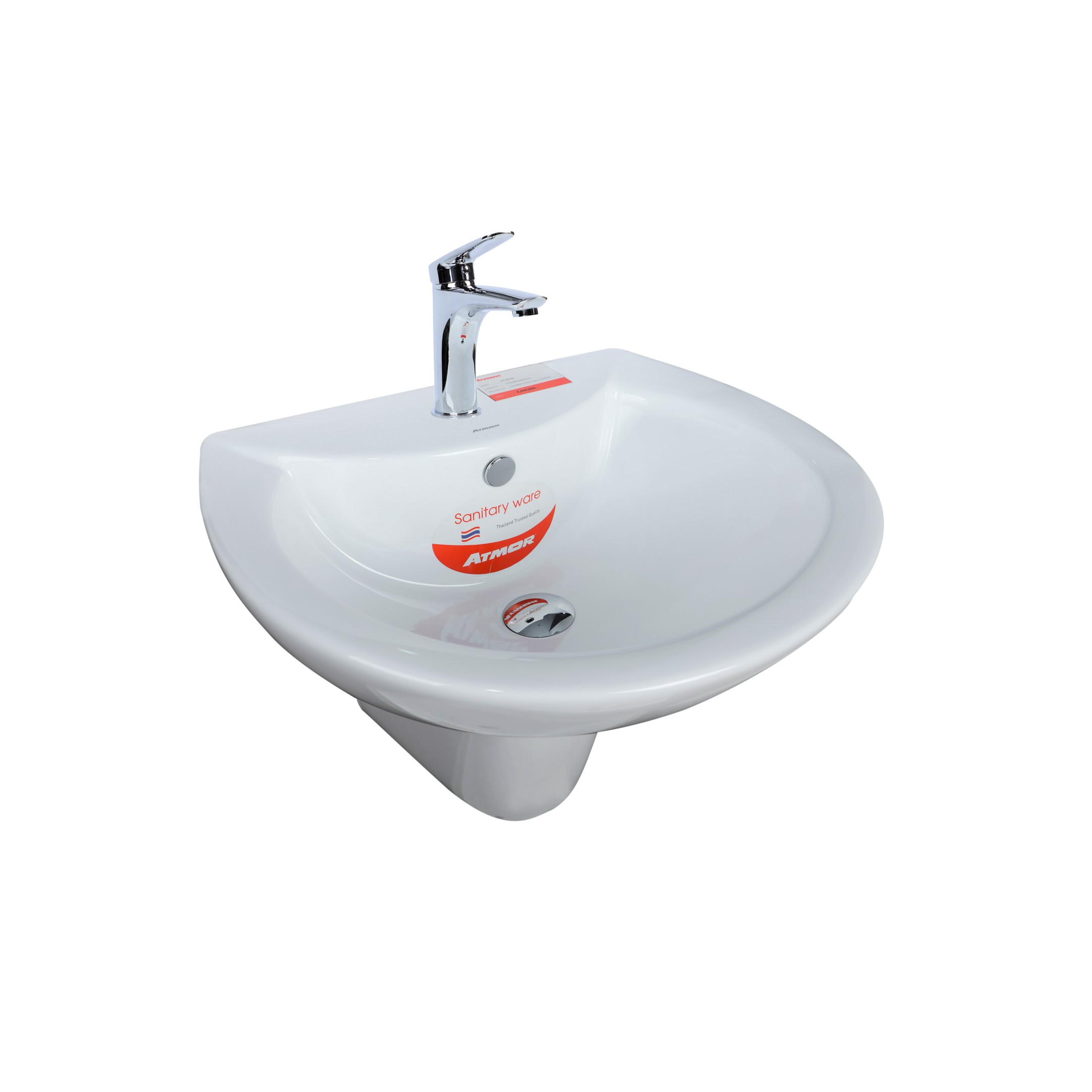 Chậu rửa lavabo treo tường ATMOR AT3007D chân lửng AT3007D - 2