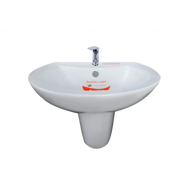 Chậu rửa lavabo treo tường ATMOR AT3007D chân lửng AT3007D - 4