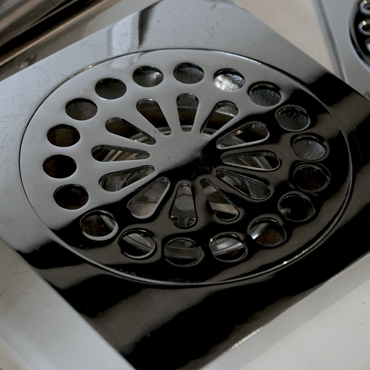 Phễu thoát sàn đồng mạ chrome 15x15cm Ø90 ATMOR 8105 8105 - 6