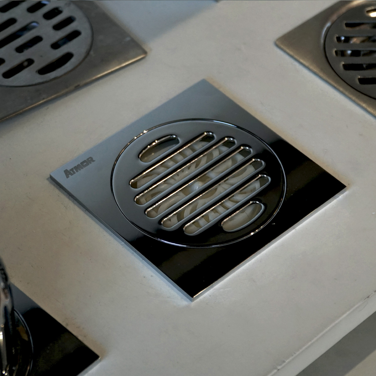 Phễu thoát sàn đồng mạ chrome 10x10cm ATMOR AH012 AH012 - 3