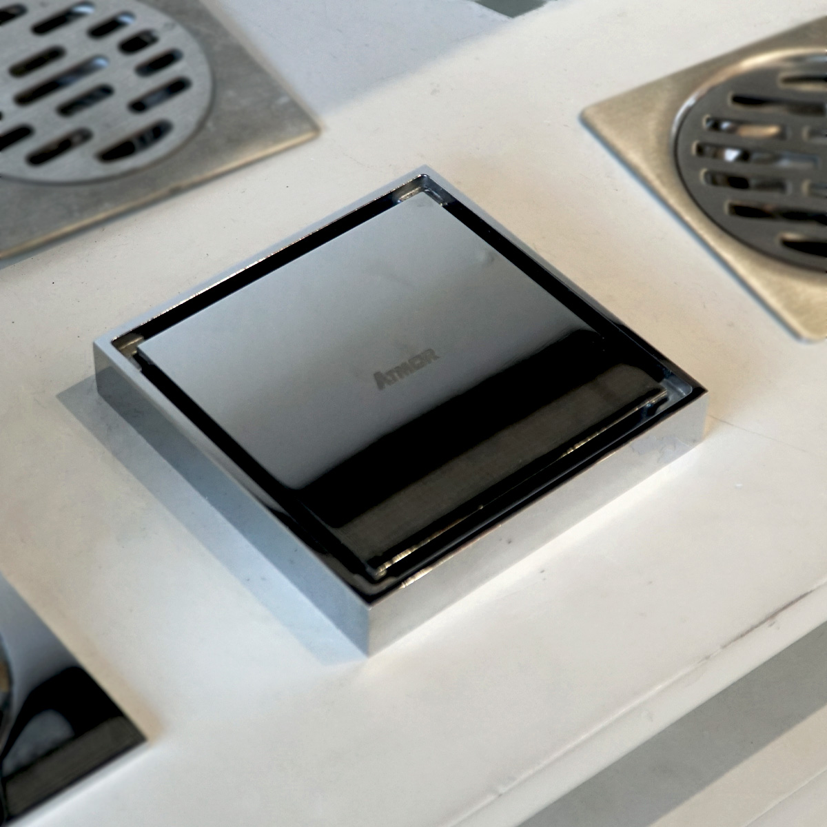 Phễu thoát sàn đồng mạ chrome 10x10cm ATMOR AH018 AH018 - 2