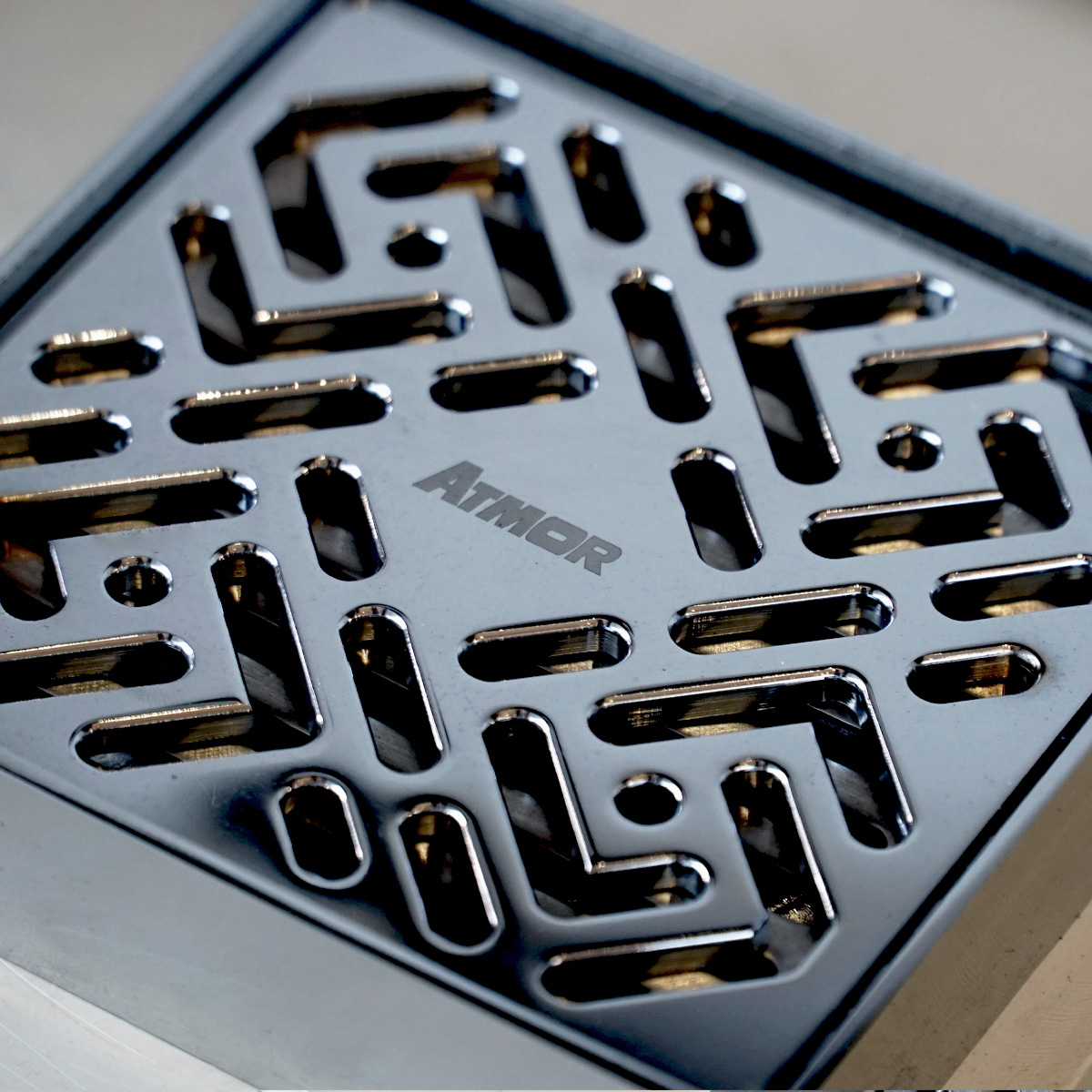 Phễu thoát sàn đồng mạ chrome 10x10cm ATMOR AH048/AT-37 AH048/AT-37 - 2