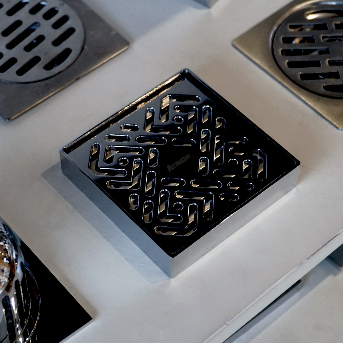 Phễu thoát sàn đồng mạ chrome 10x10cm ATMOR AH048/AT-37 AH048/AT-37 - 3