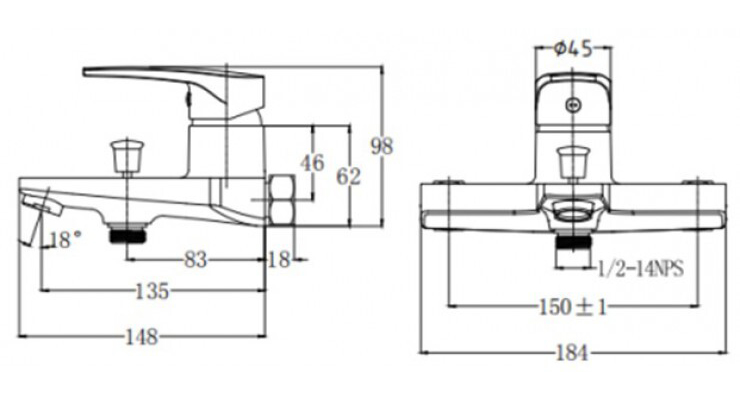Bộ sen tắm cây nóng lạnh Caesar BS127+S393C BS127+S393C - 2