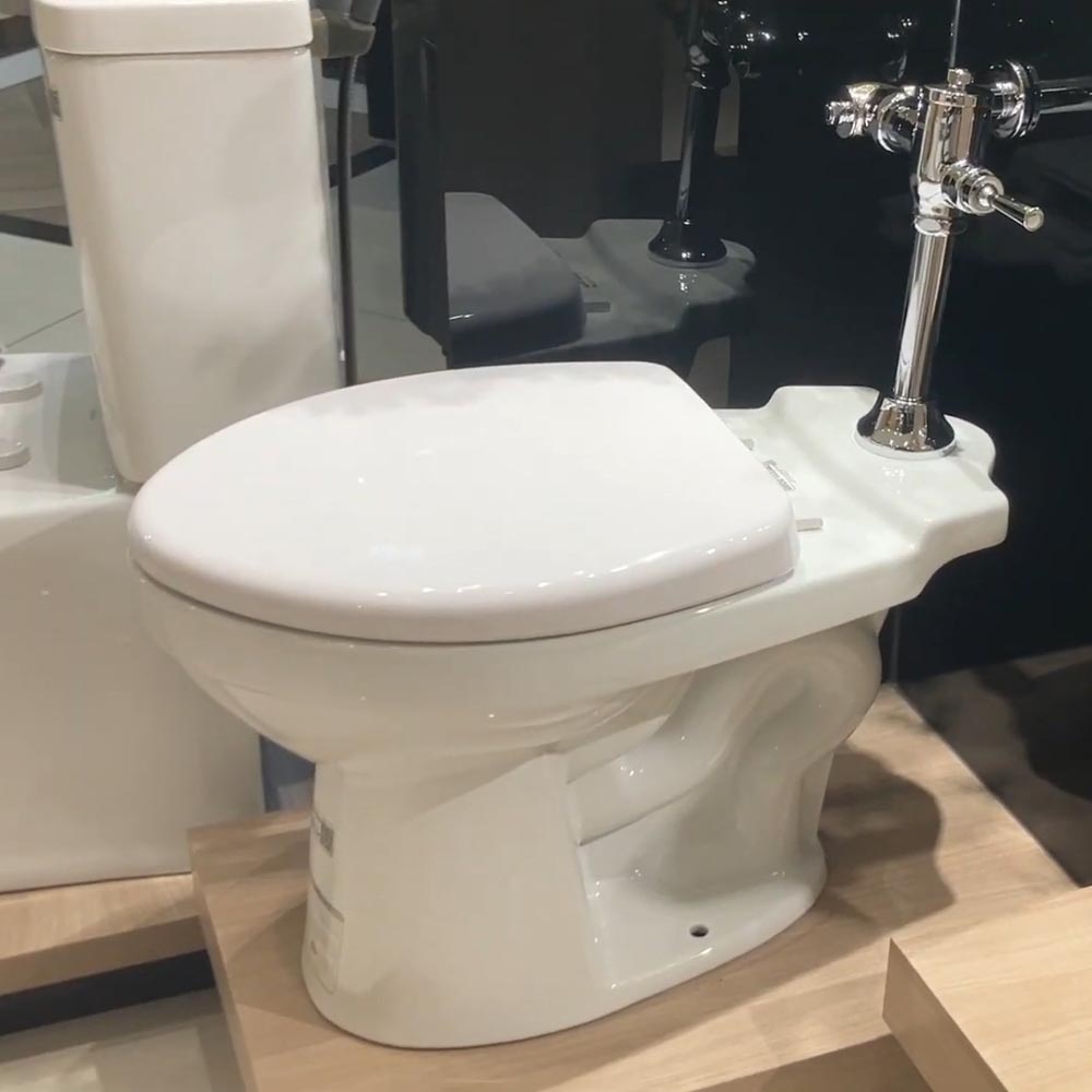 Bồn cầu đặt sàn nắp thường kèm van xả tay gạt Caesar CP1333+BF521A CP1333+BF521A - 3