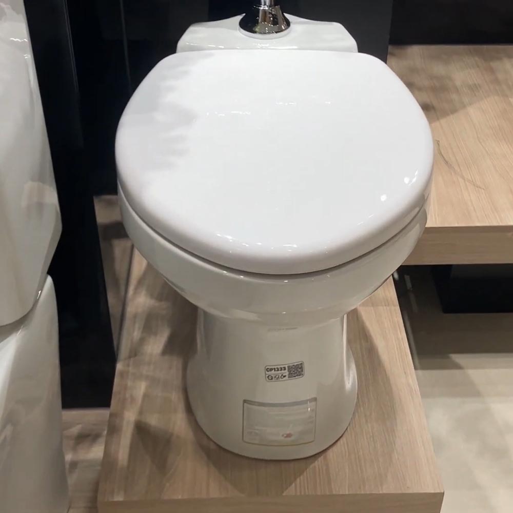 Bồn cầu đặt sàn nắp thường kèm van xả tay gạt Caesar CP1333+BF521A CP1333+BF521A - 5