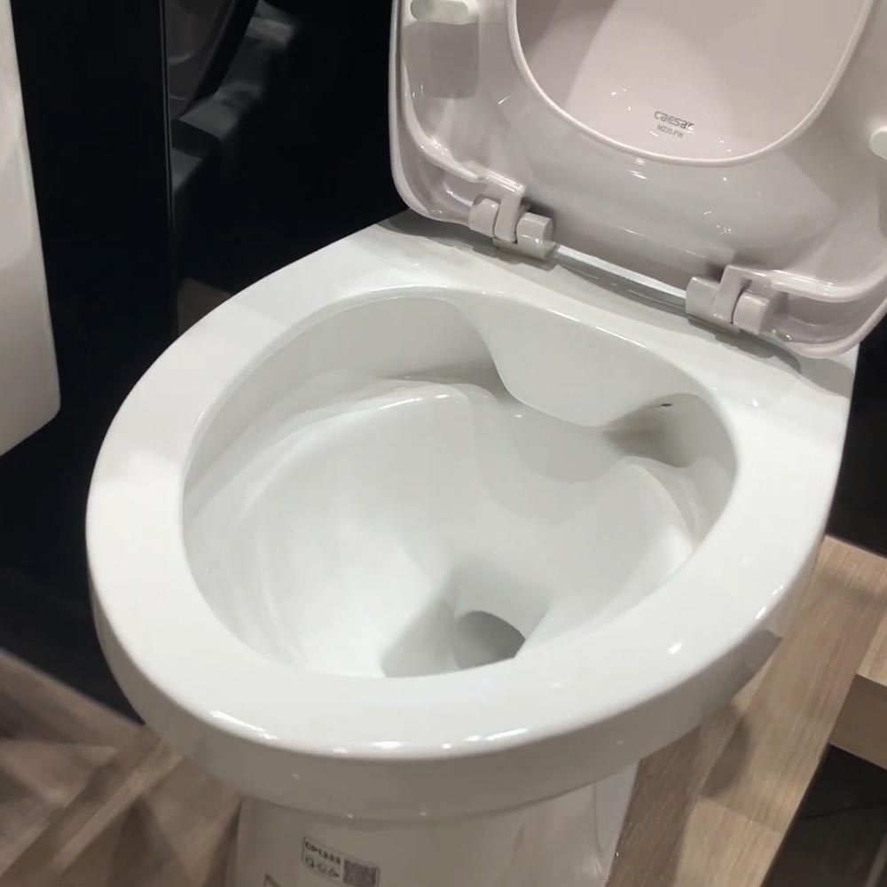 Bồn cầu đặt sàn nắp thường kèm van xả tay gạt Caesar CP1333+BF521A CP1333+BF521A - 6