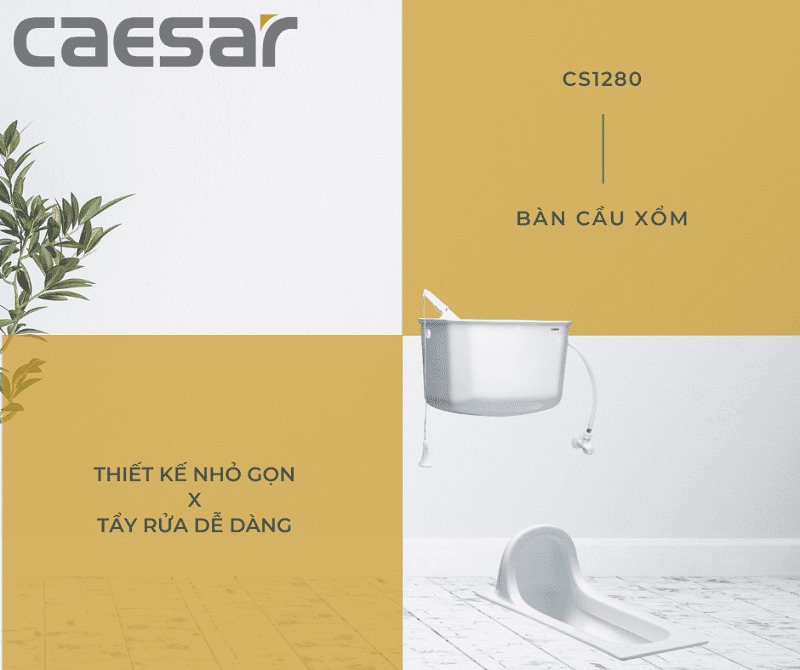 Bồn cầu xí xổm Caesar CS1280 CS1280 - 3
