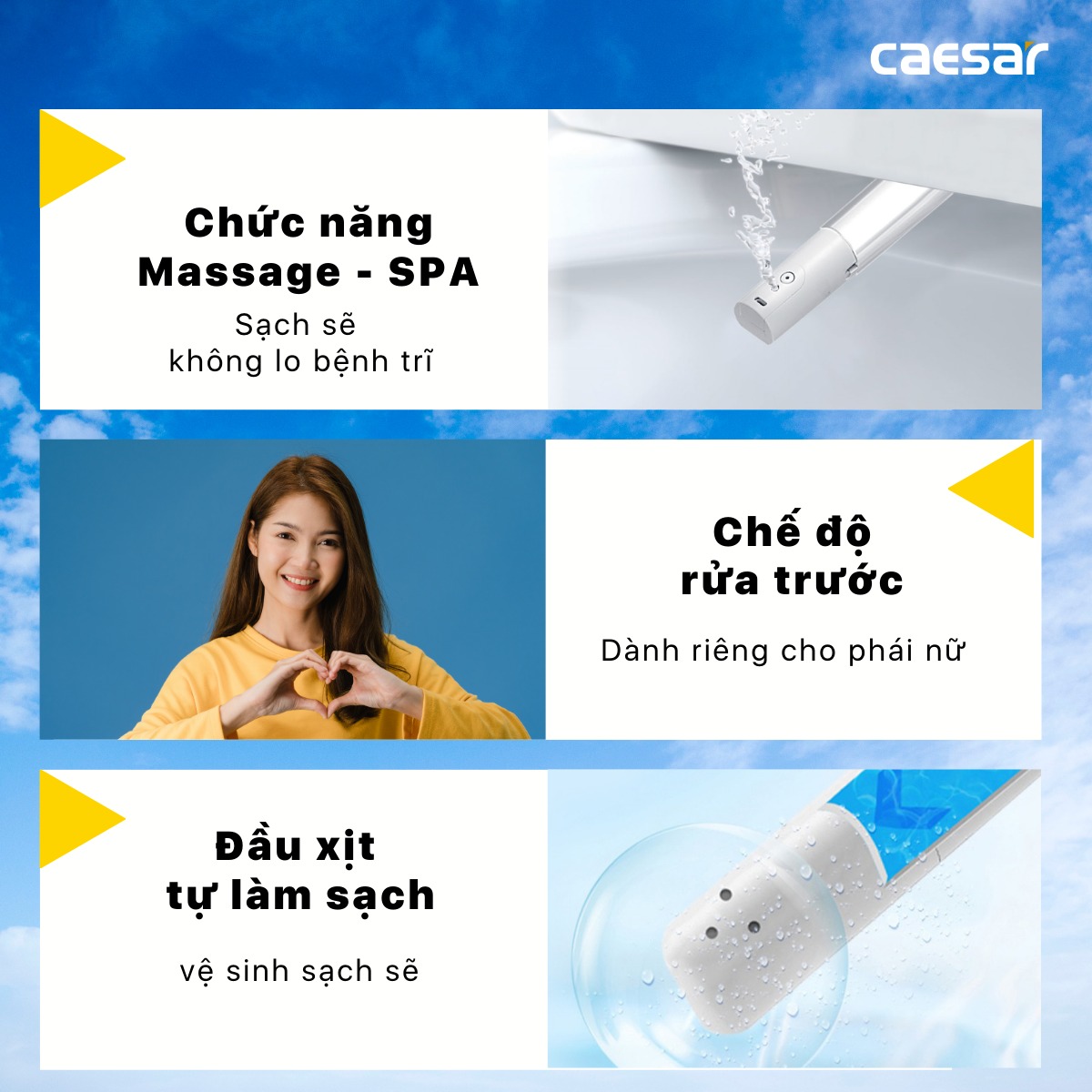 Bồn cầu 1 khối CAESAR C1391 kèm nắp TAF400H - 9