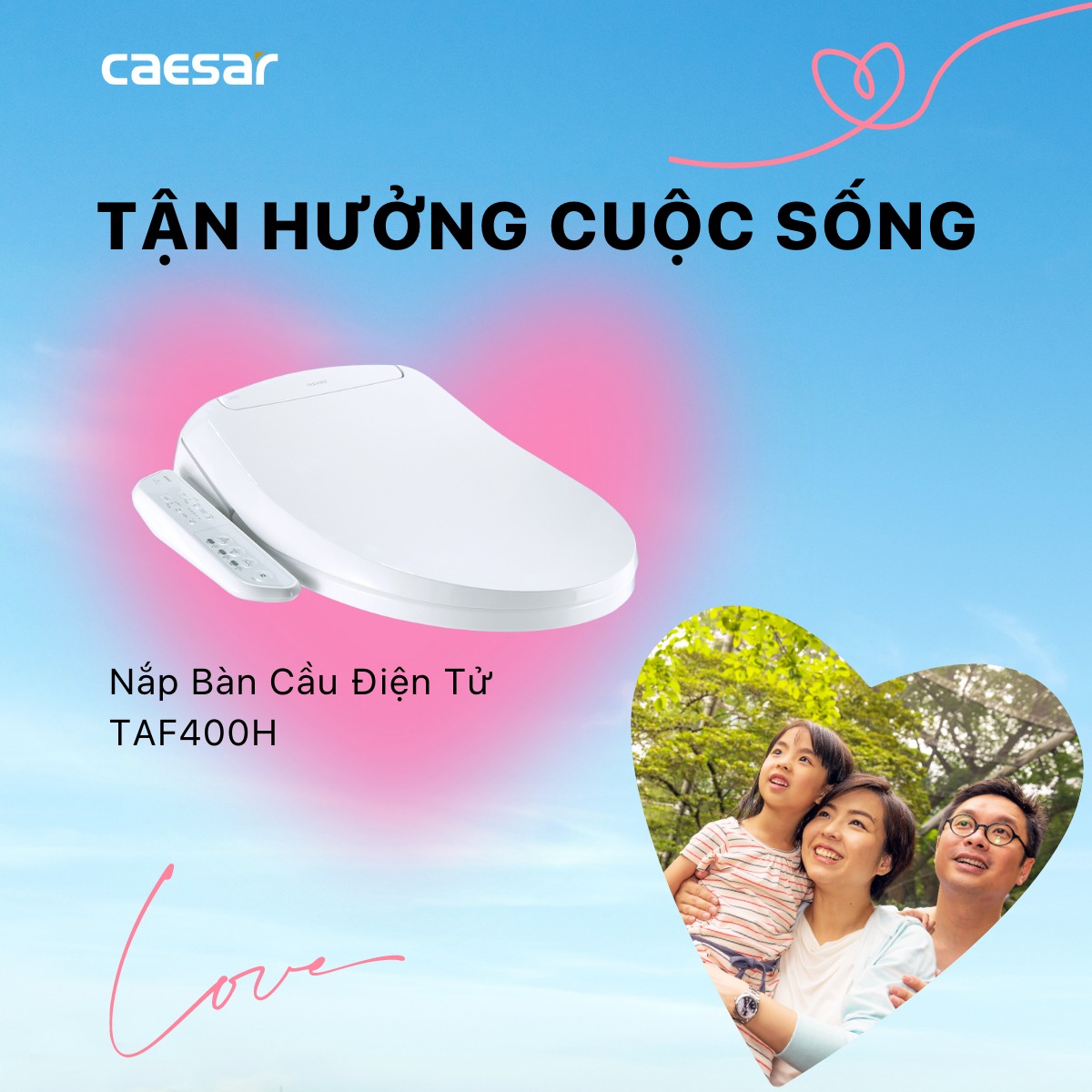 Bồn cầu 1 khối CAESAR C1391 kèm nắp TAF400H - 8