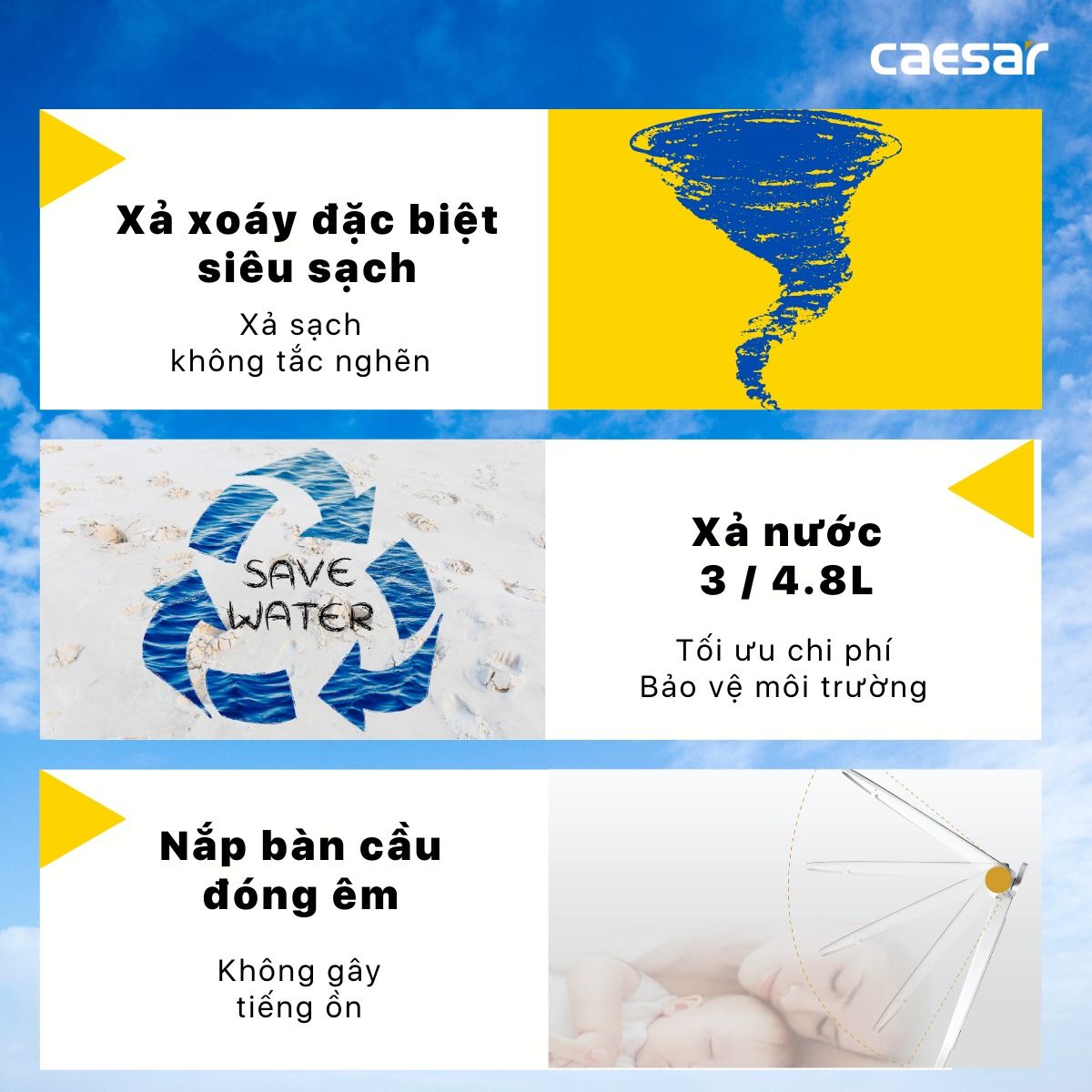 Bồn cầu 1 khối nắp điện tử Caesar C1391F + TAF400H (C1391+TAF400H) C1391+TAF400H - 4