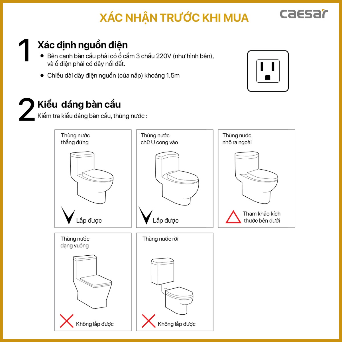 Bồn cầu 1 khối CAESAR C1391 kèm nắp TAF400H - 15