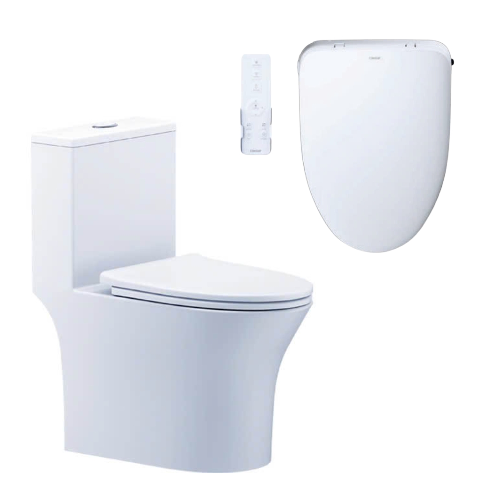 Bồn cầu 1 khối nắp điện tử Caesar C1391F+TAF710H C1391F+TAF710H