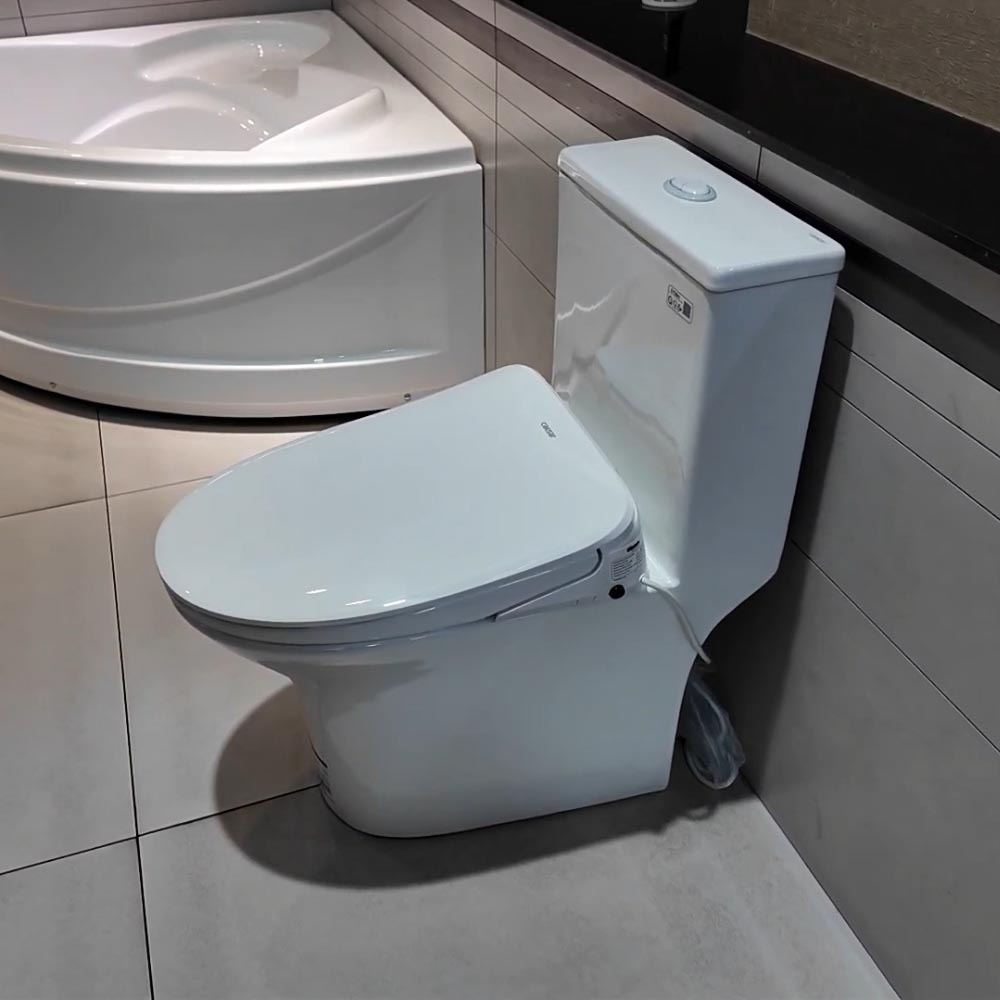 Bồn cầu 1 khối nắp điện tử Caesar C1391F+TAF710H C1391F+TAF710H - 5