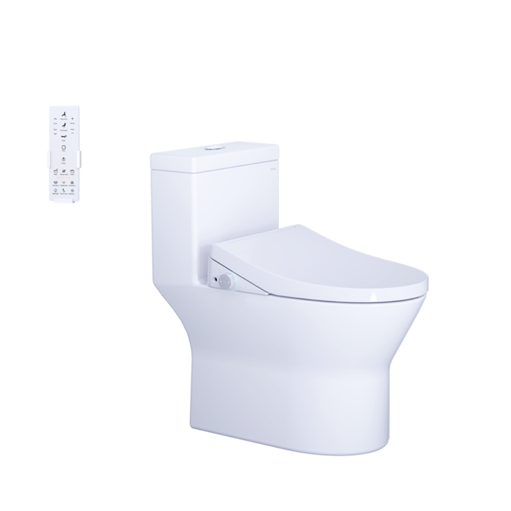 Bồn cầu 1 khối nắp điện tử Caesar C1374F + TAF512H (CD1374+TAF512H) CD1374+TAF512H