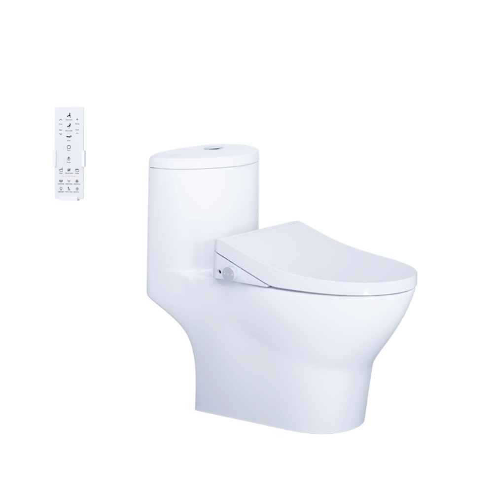 Bồn cầu 1 khối nắp điện tử Caesar C1375F + TAF512H (CD1375+TAF512H) CD1375+TAF512H