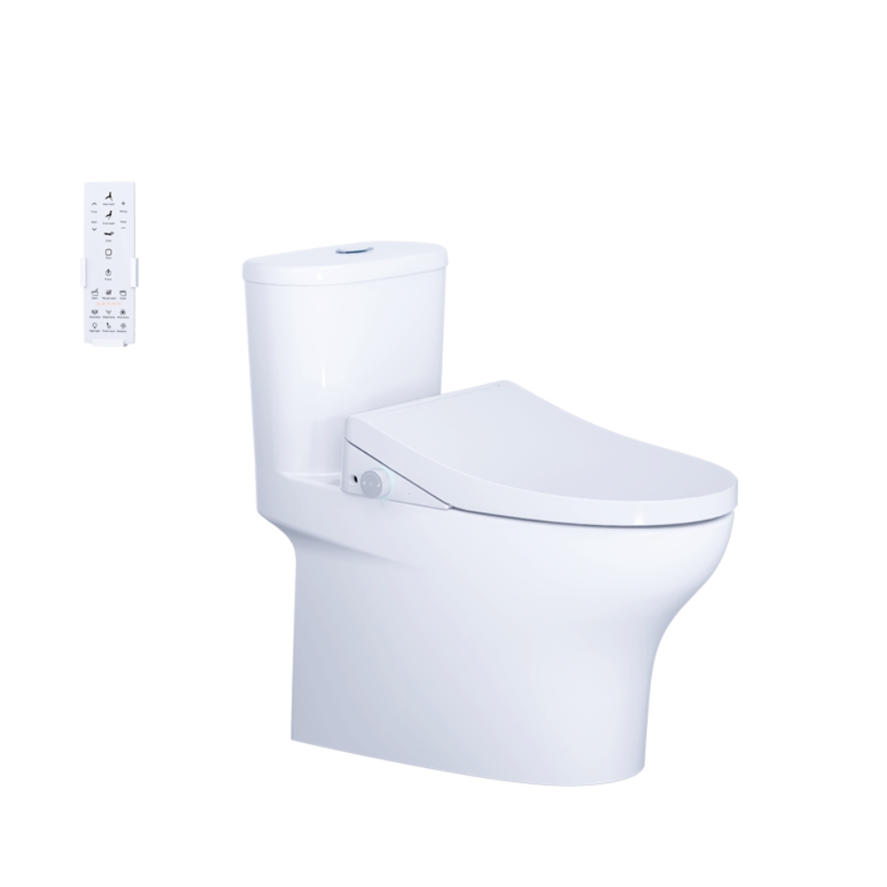 Bồn cầu 1 khối nắp điện tử Caesar C1394F + TAF512H (CD1394+TAF512H) CD1394+TAF512H