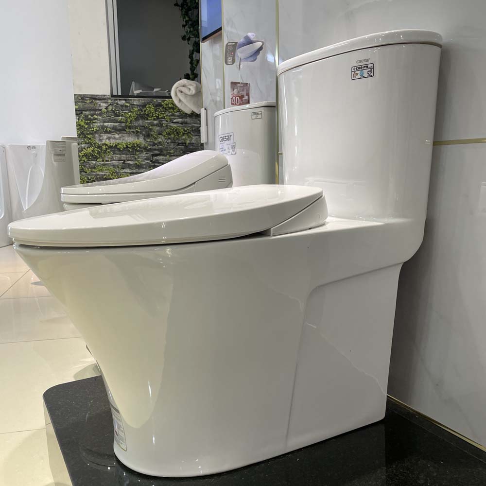 Bồn cầu 1 khối CAESAR CD1395 kèm nắp TAF060 - 8