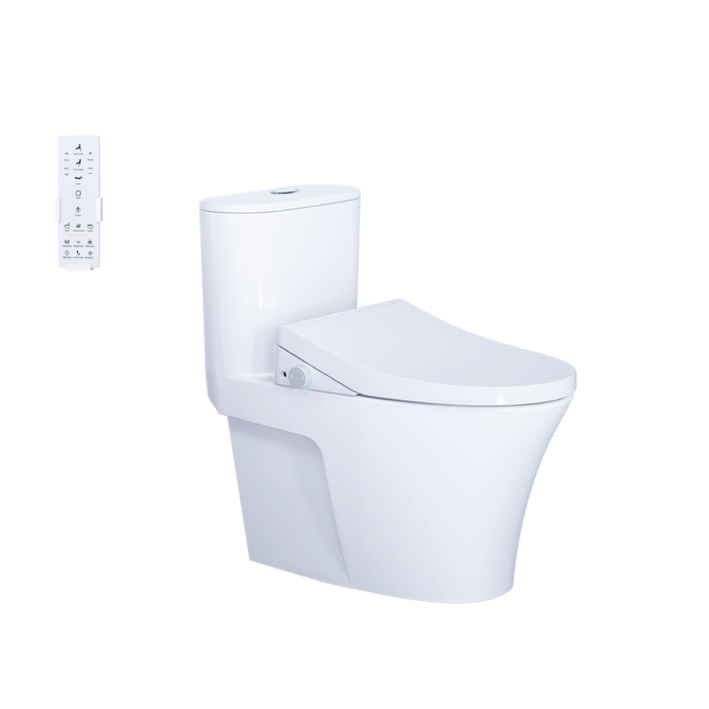 Bồn cầu 1 khối nắp điện tử Caesar C1395F + TAF512H (CD1395+TAF512H) CD1395+TAF512H