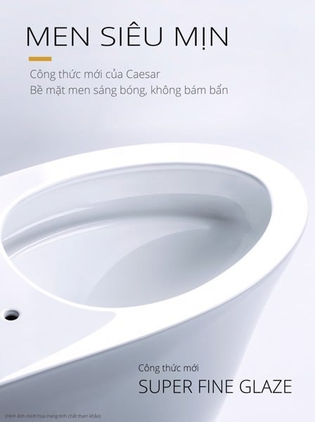 Bồn cầu 1 khối nắp rửa cơ Caesar C1353F + TAF060 (C1353+TAF060) C1353+TAF060 - 6