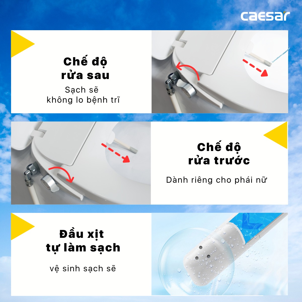 Bồn cầu 1 khối CAESAR C1391 kèm nắp TAF060 - 7