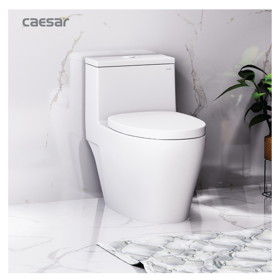 Bồn cầu 1 khối CAESAR CD1356 kèm nắp TAF060 - 13