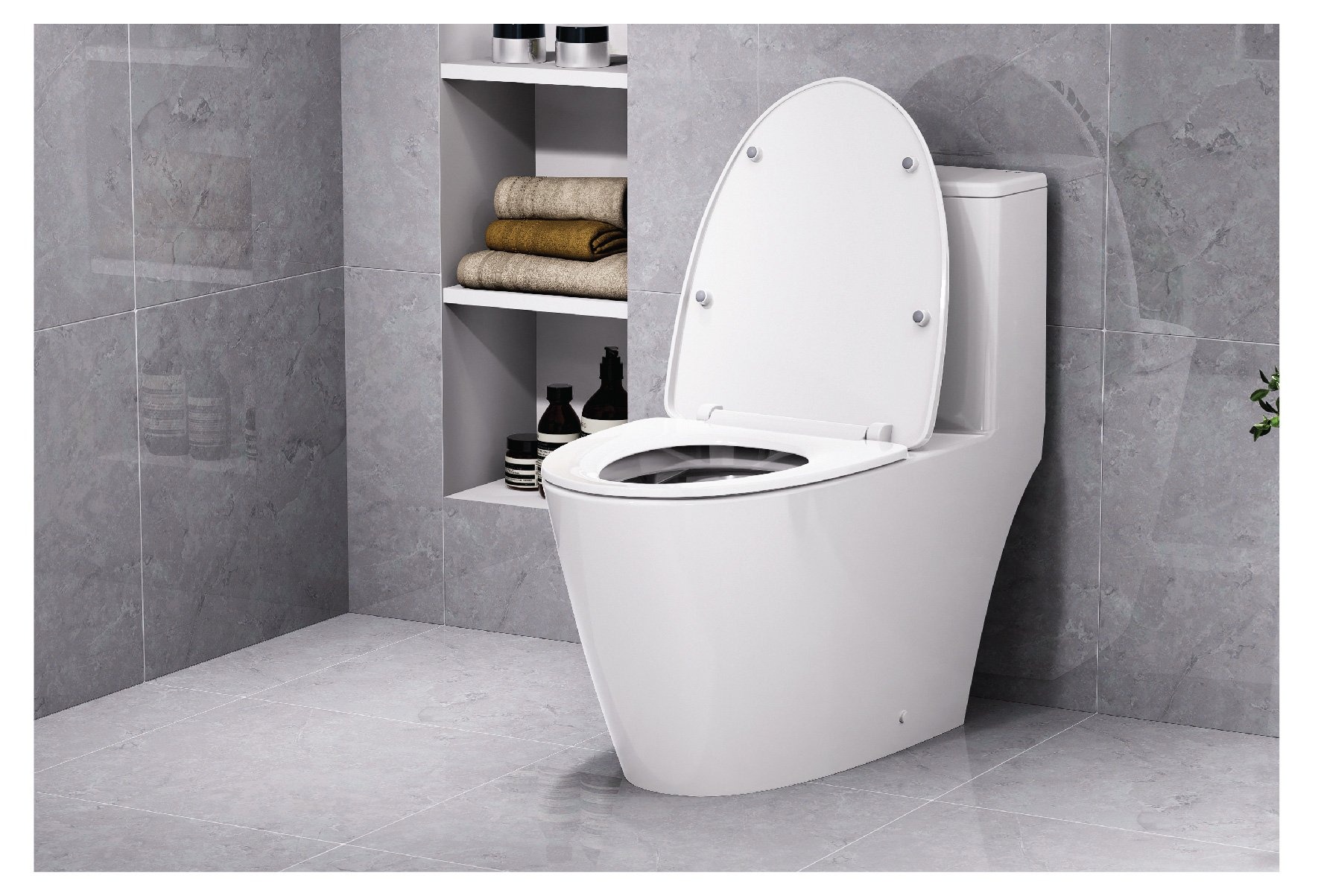 Bồn cầu 1 khối CAESAR CD1363 kèm nắp TAF060 - 12