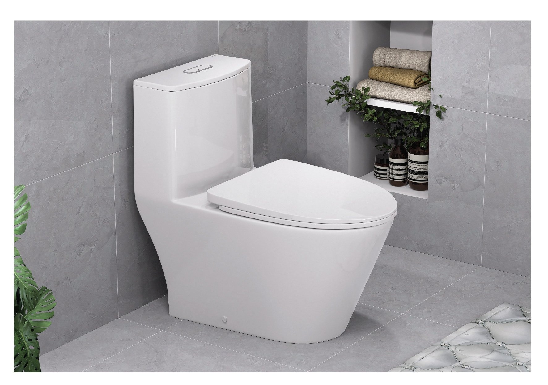 Bồn cầu 1 khối CAESAR CD1363 kèm nắp TAF060 - 11