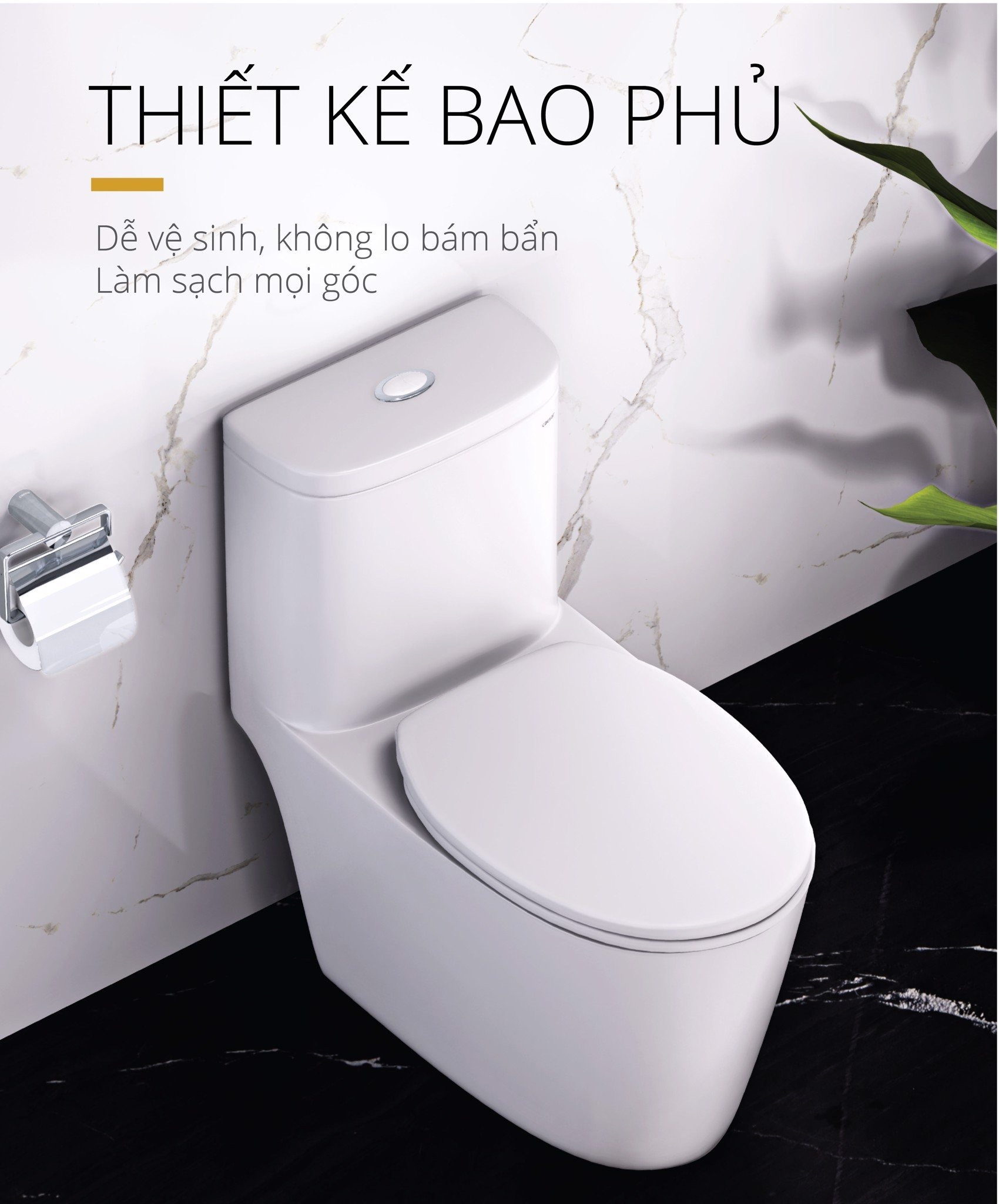 Bồn cầu 1 khối nắp rửa cơ Caesar C1364F + TAF060 (CD1364+TAF060) C1364F+TAF060 - 5