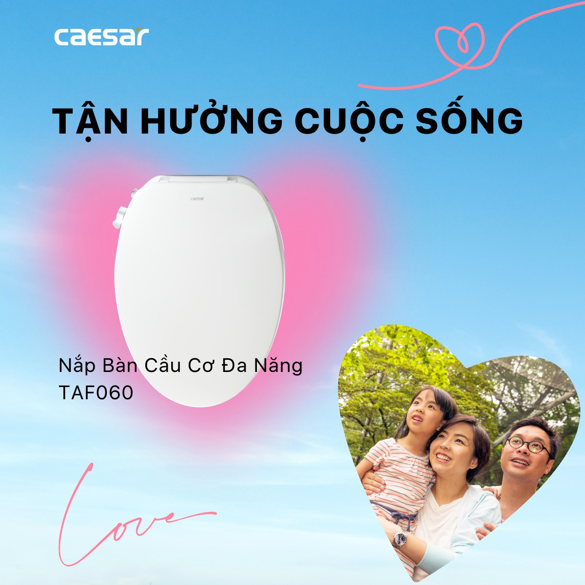 Bồn cầu 1 khối CAESAR CD1374 kèm nắp TAF060 - 10