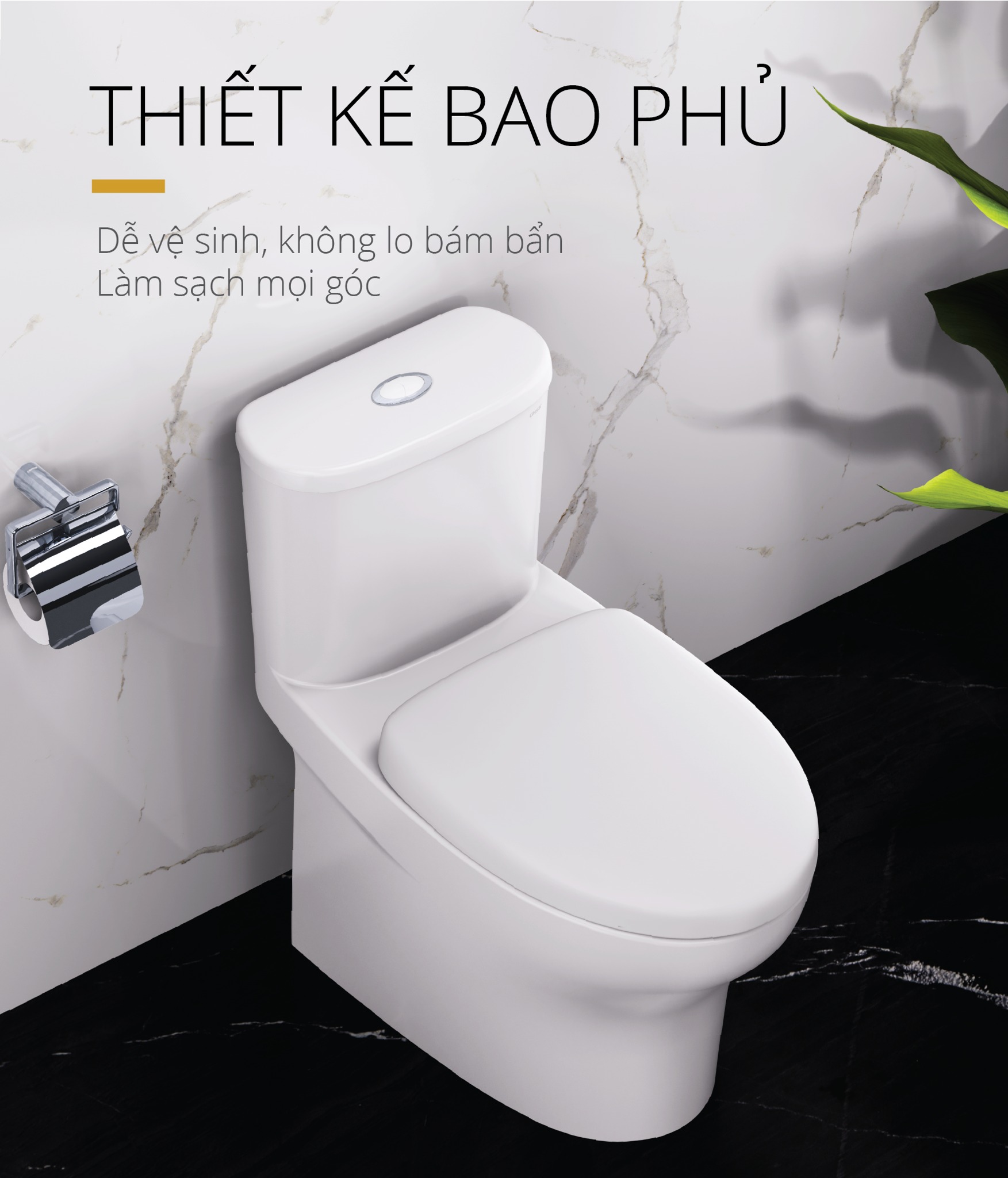Bồn cầu 1 khối nắp rửa cơ Caesar C1394F + TAF060 (CD1394+TAF060) CD1394+TAF060 - 5
