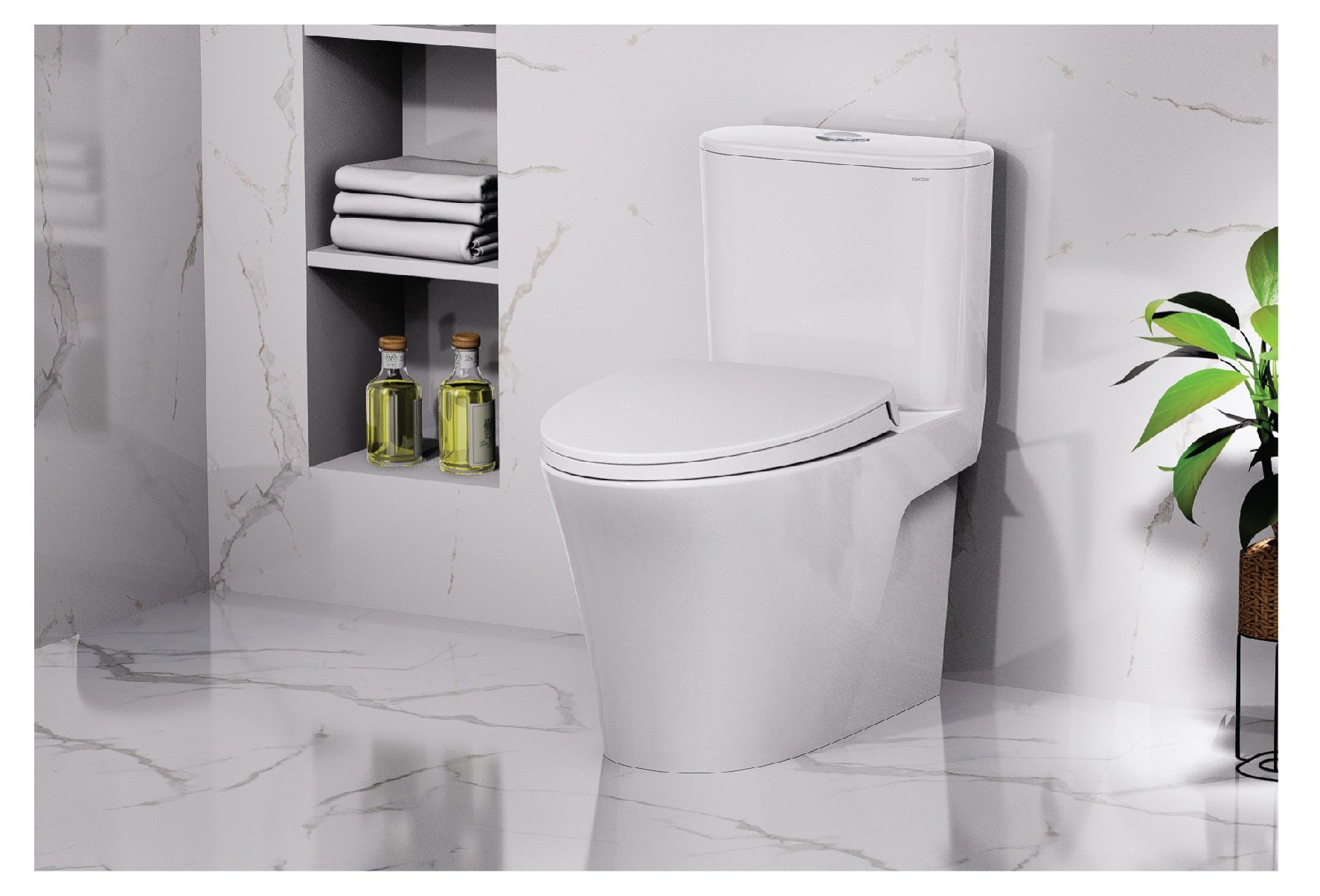 Bồn cầu 1 khối CAESAR CD1395 kèm nắp TAF060 - 20