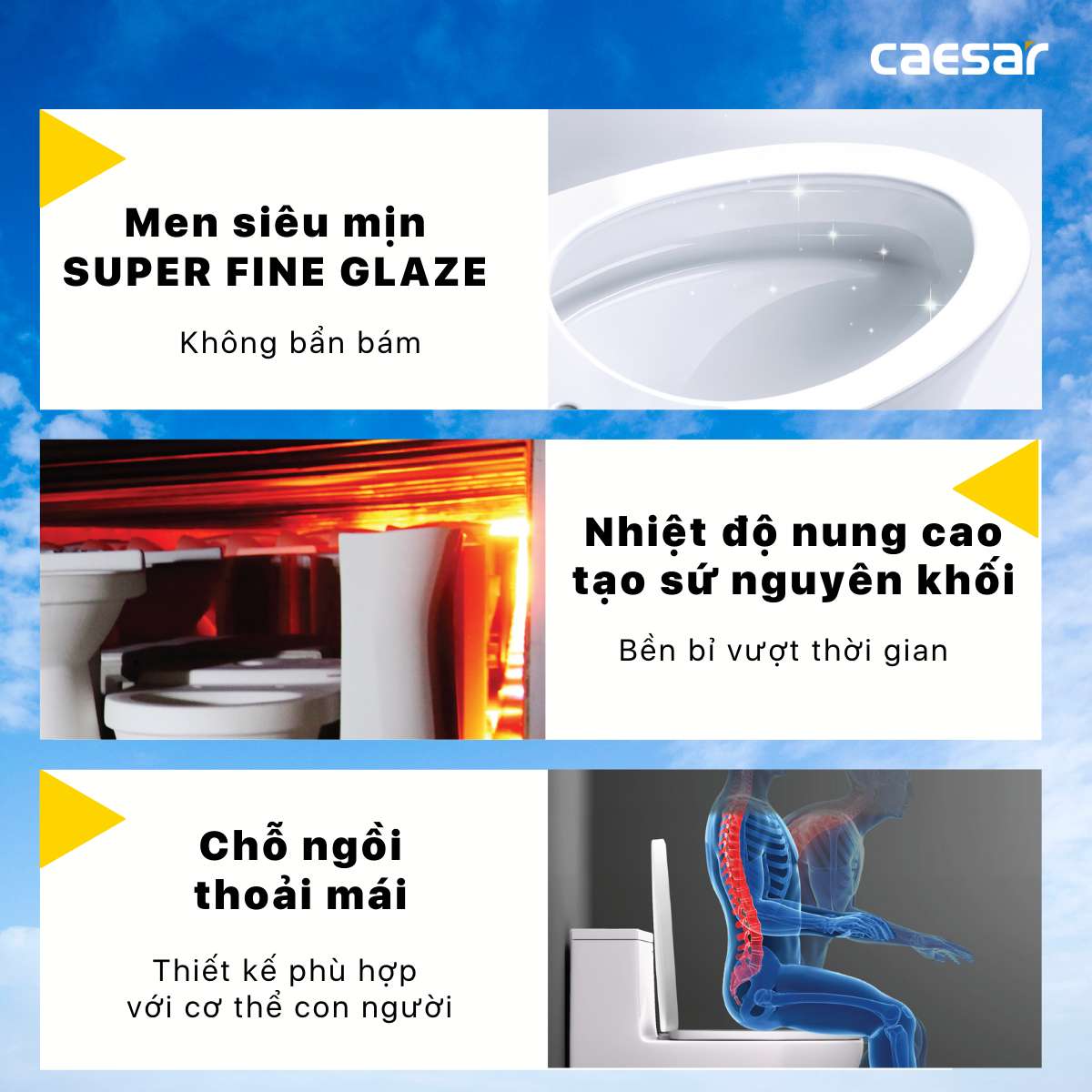 Bồn cầu 1 khối nắp điện tử Caesar C1356F + TAF400H (CD1356+TAF400H) CD1356+TAF400H - 5