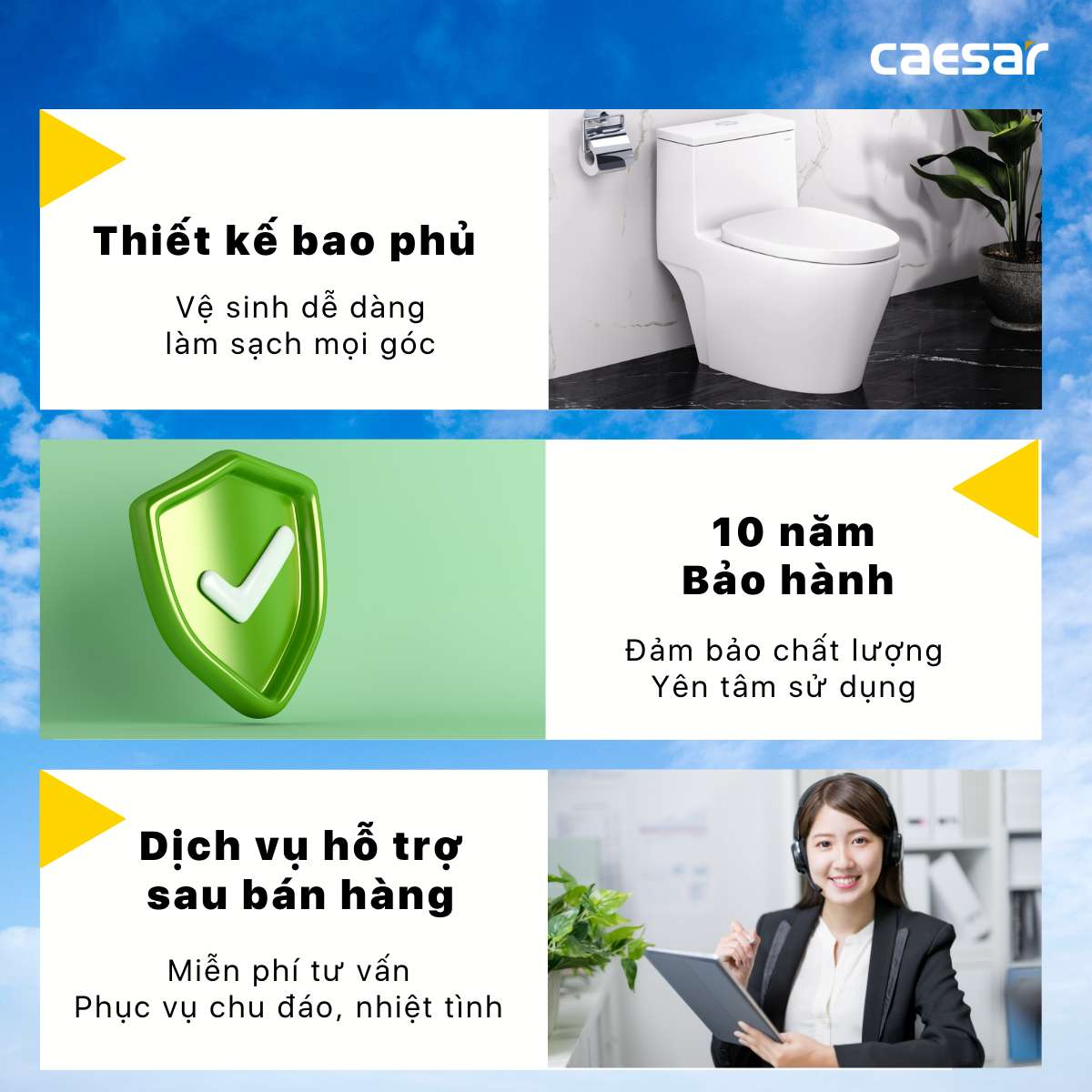 Bồn cầu 1 khối nắp điện tử Caesar C1356F + TAF400H (CD1356+TAF400H) CD1356+TAF400H - 6