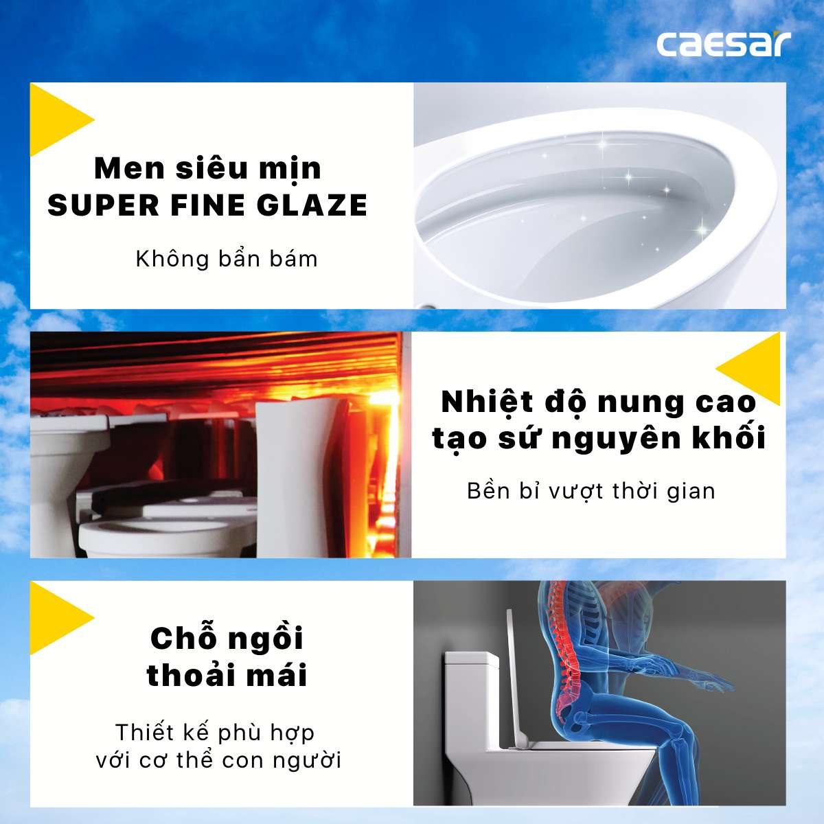 Bồn cầu 1 khối nắp điện tử Caesar C1374F + TAF400H (CD1374+TAF400H) CD1374+TAF400H - 4