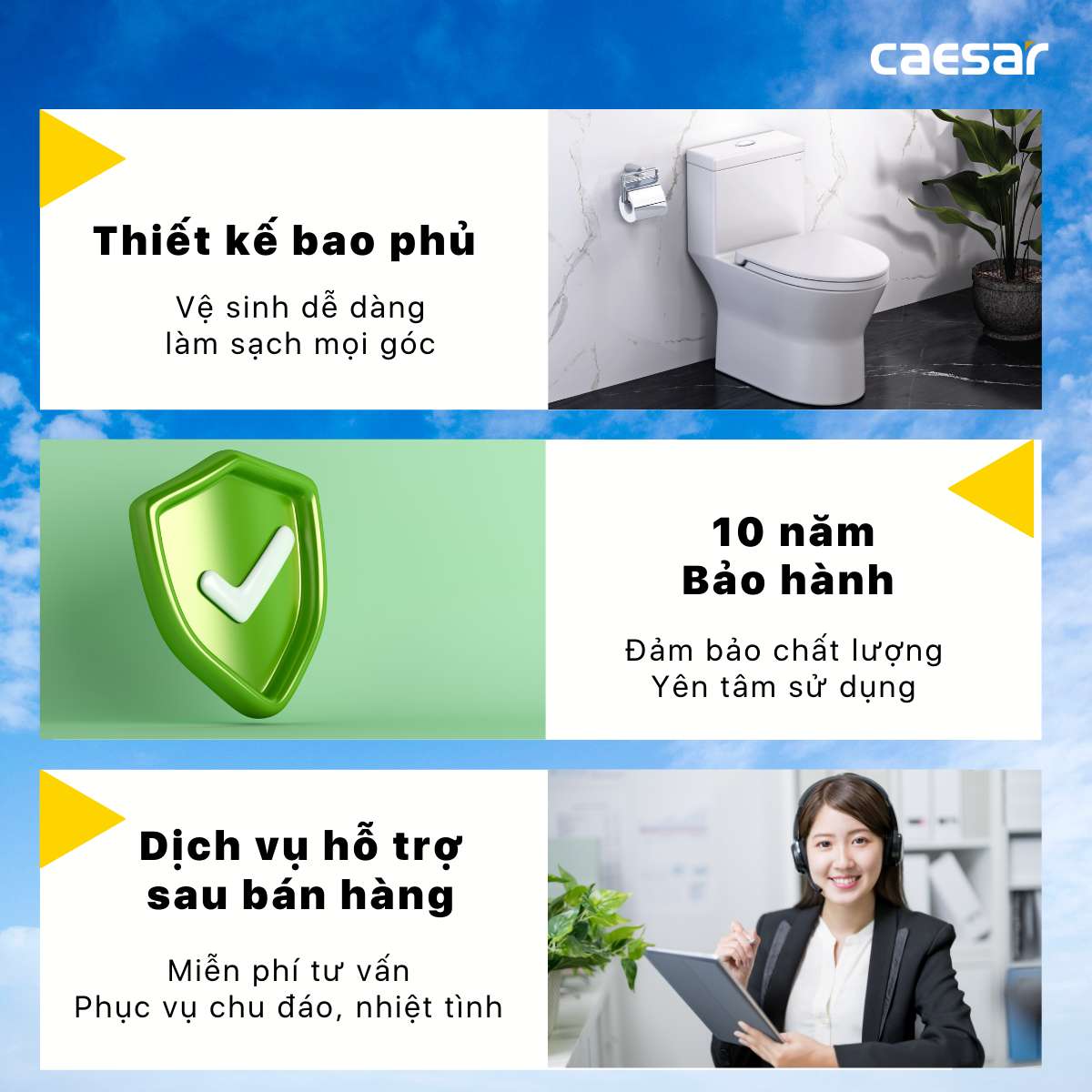 Bồn cầu 1 khối nắp điện tử Caesar C1374F + TAF400H (CD1374+TAF400H) CD1374+TAF400H - 5