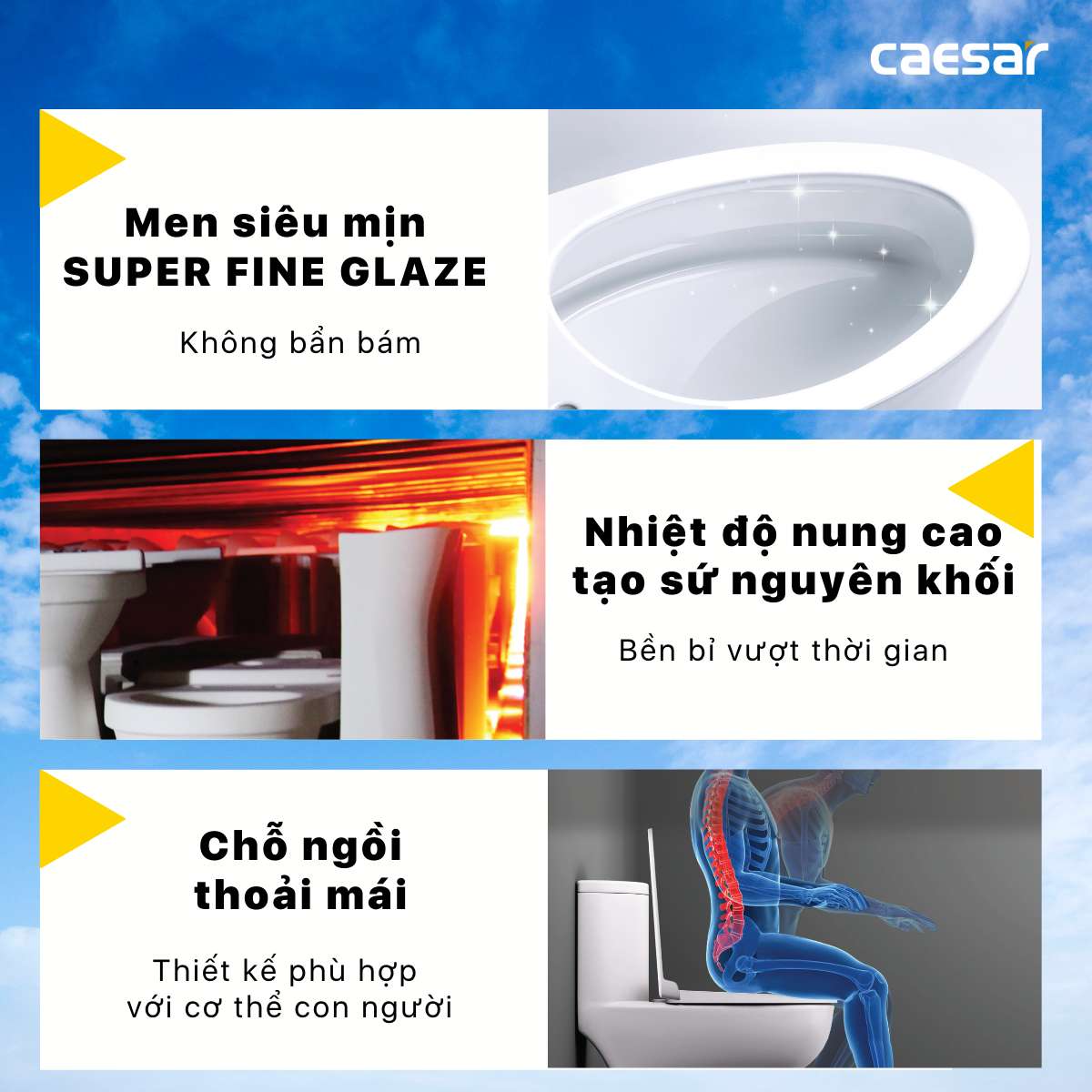 Bồn cầu 1 khối nắp điện tử Caesar C1375F + TAF400H (CD1375+TAF400H) CD1375+TAF400H - 4