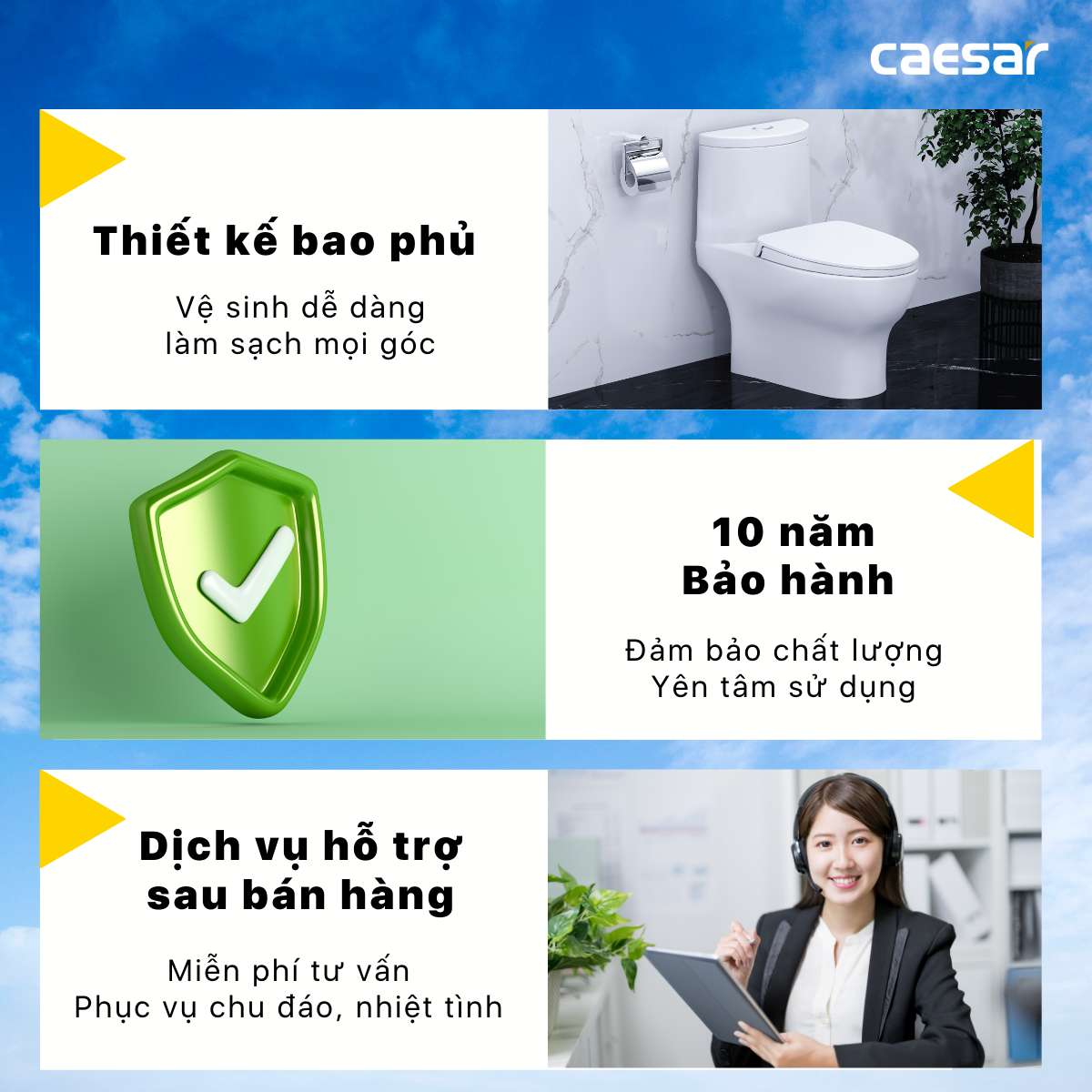 Bồn cầu 1 khối nắp điện tử Caesar C1375F + TAF400H (CD1375+TAF400H) CD1375+TAF400H - 5