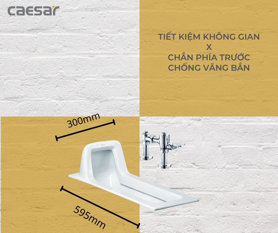 Bồn cầu xổm kèm van xả tay gạt Caesar C1230+BF525A C1230+BF525A - 3