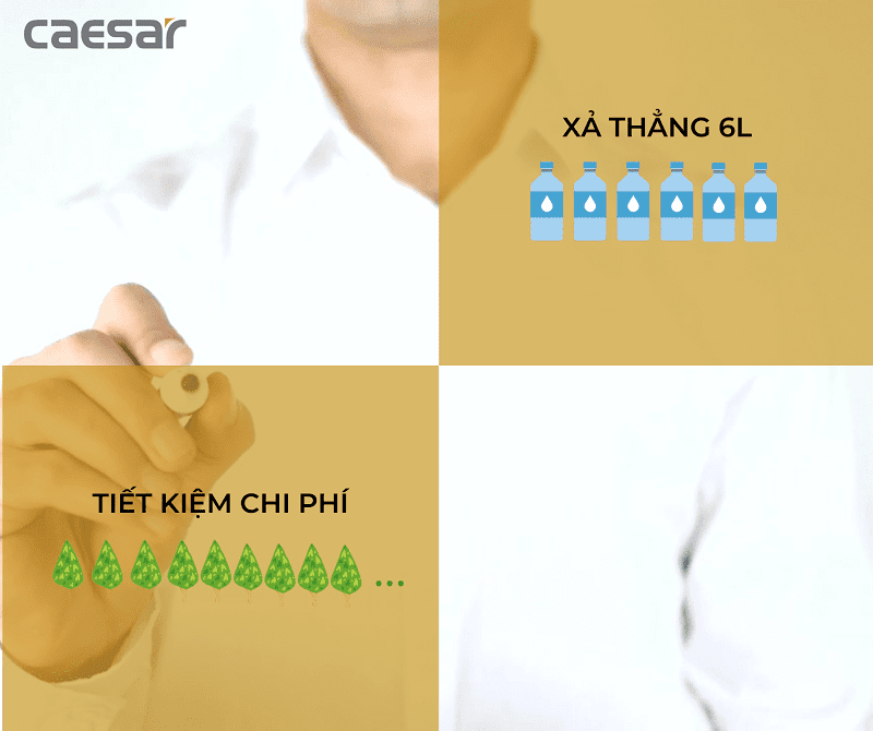 Bồn cầu xổm kèm van xả tay gạt Caesar C1250+BF523A C1250+BF523A - 6