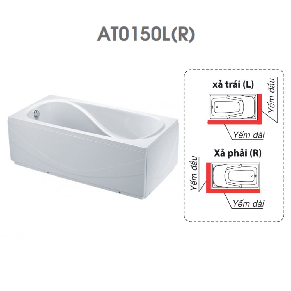 Bồn tắm chân yếm 1m5 Caesar AT0150L(R) - 2