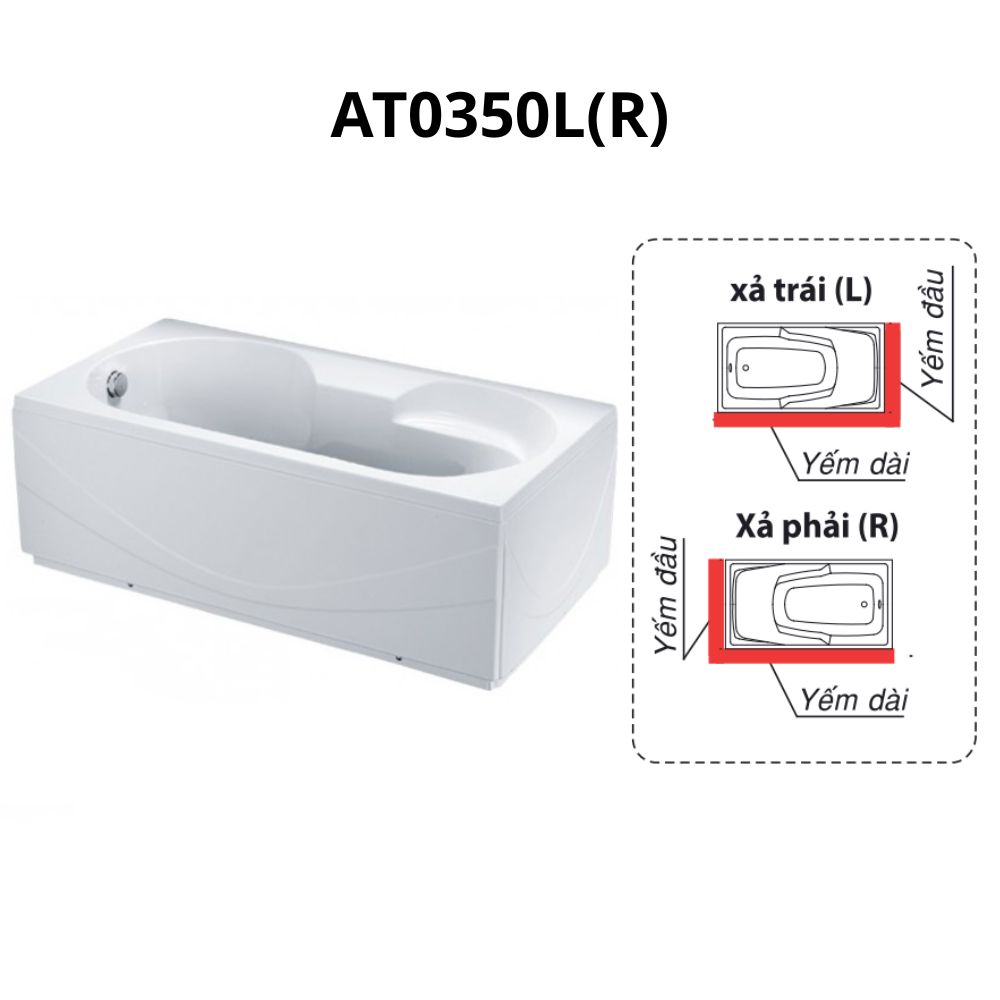 Bồn tắm chân yếm 1m5 Caesar AT0350L(R) - 2