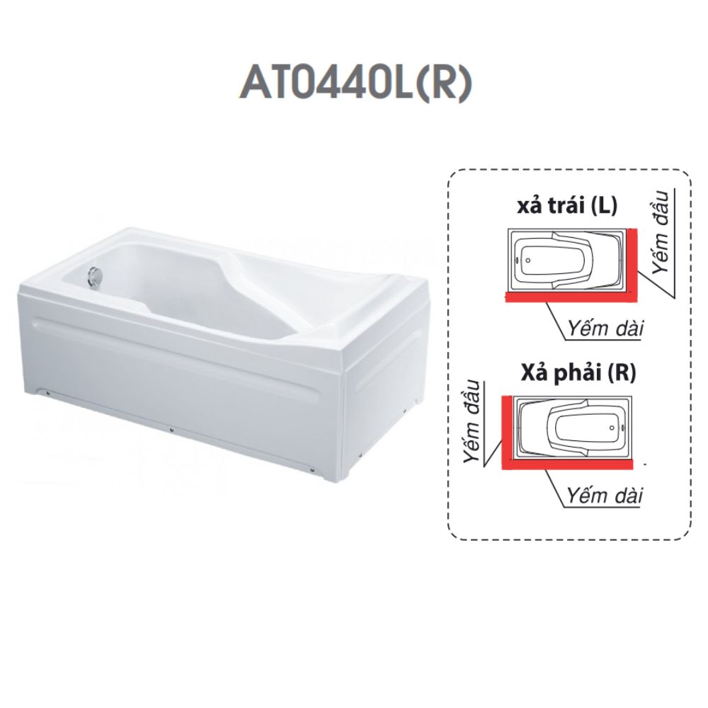 Bồn tắm chân yếm 1m4 Caesar AT0440L(R) - 2