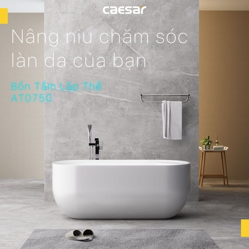 Bồn tắm đặt sàn 1m5 Caesar AT0750 - 3