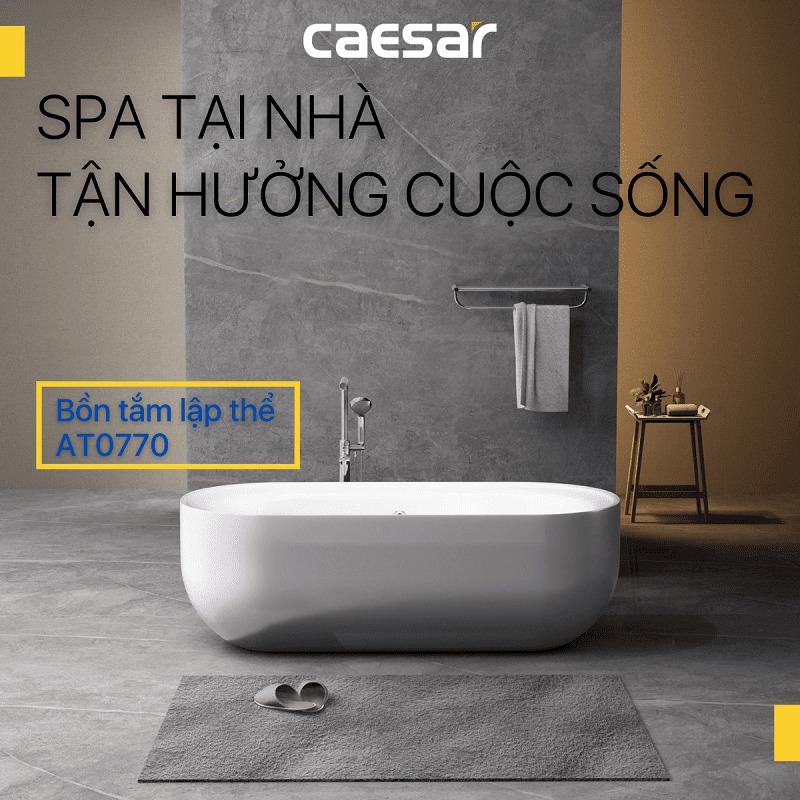 Bồn tắm đặt sàn 1m7 Caesar AT0770 - 2