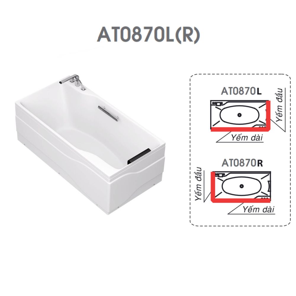 Bồn tắm chân yếm 1m7 Caesar AT0870L(R) - 2